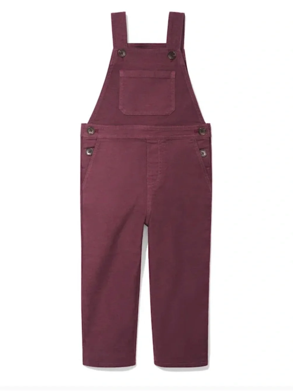 Faherty kids stretch terry overalls in grape size 5